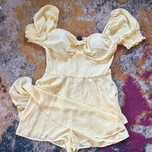 Yellow Puff Sleeve dress